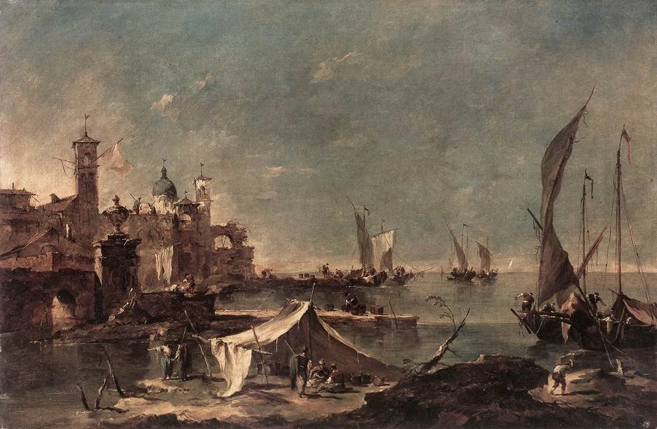 Paesaggio con tenda del pescatore - Fondazione Cagnola, Villa Gazzada, Gazzada
